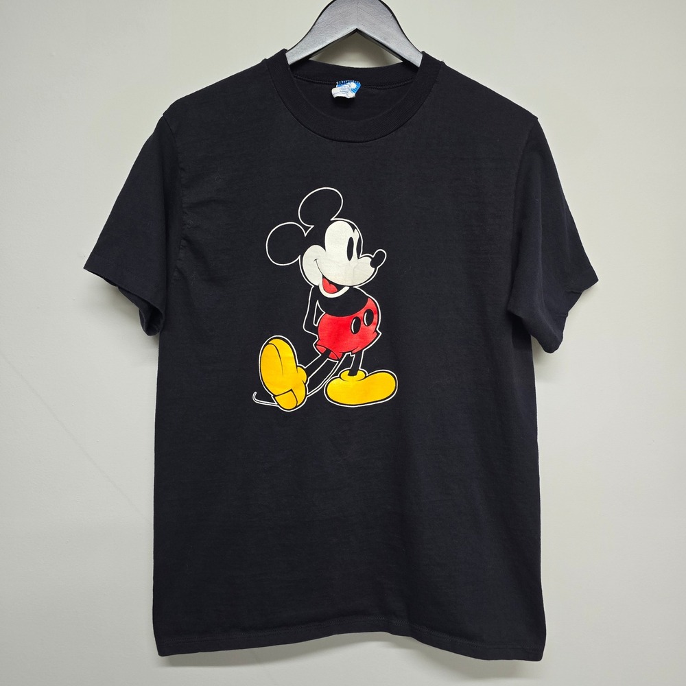 Disney Mickey Mouse T-Shirt Unisex Large Black Single Stitch Vintage 90s